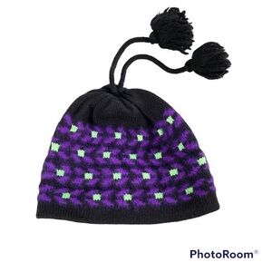 CAPPELLO Vintage Wool Knit Ski Hat W/Tassels One Size